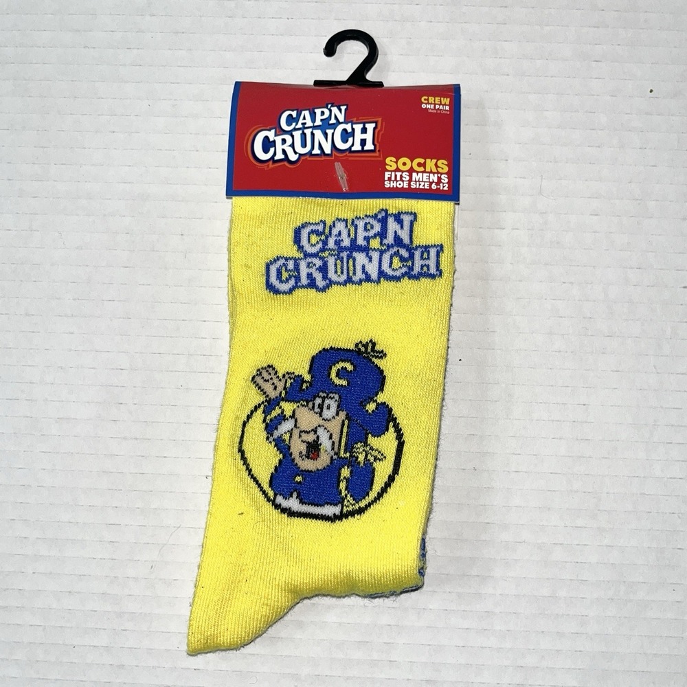 NWT Cap'n Crunch Socks Men's 6-12 Blue Novelty Cereal Americana‎ Humor